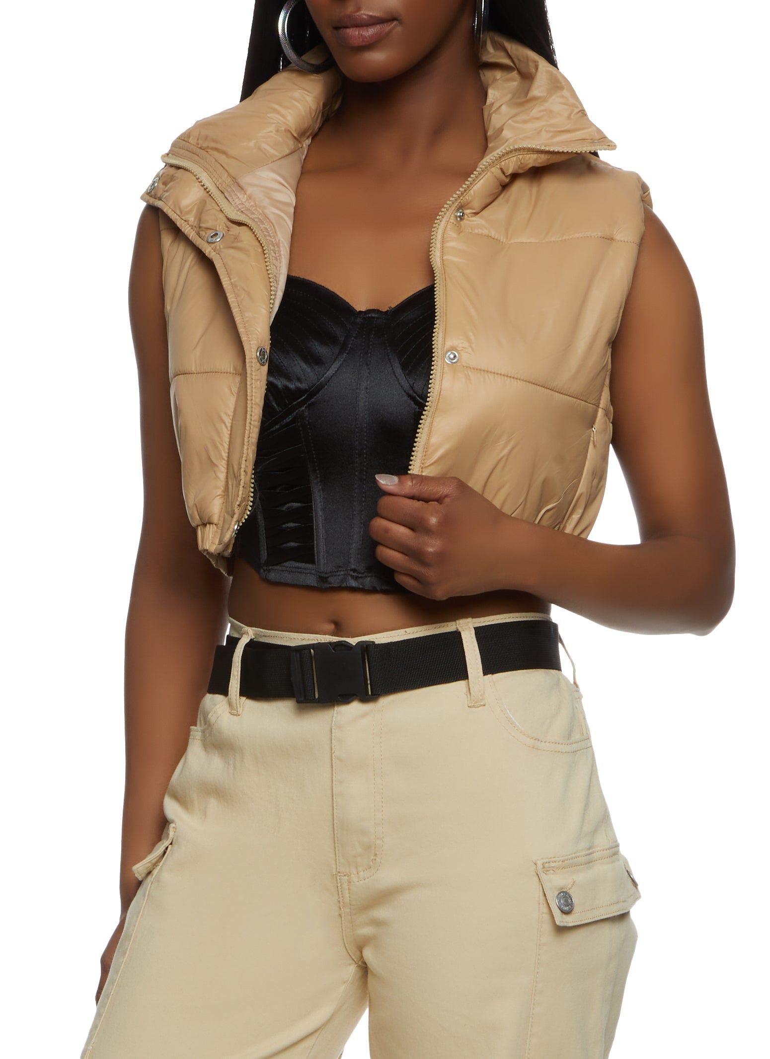 Cropped Puffer Vest sold by Rainbow