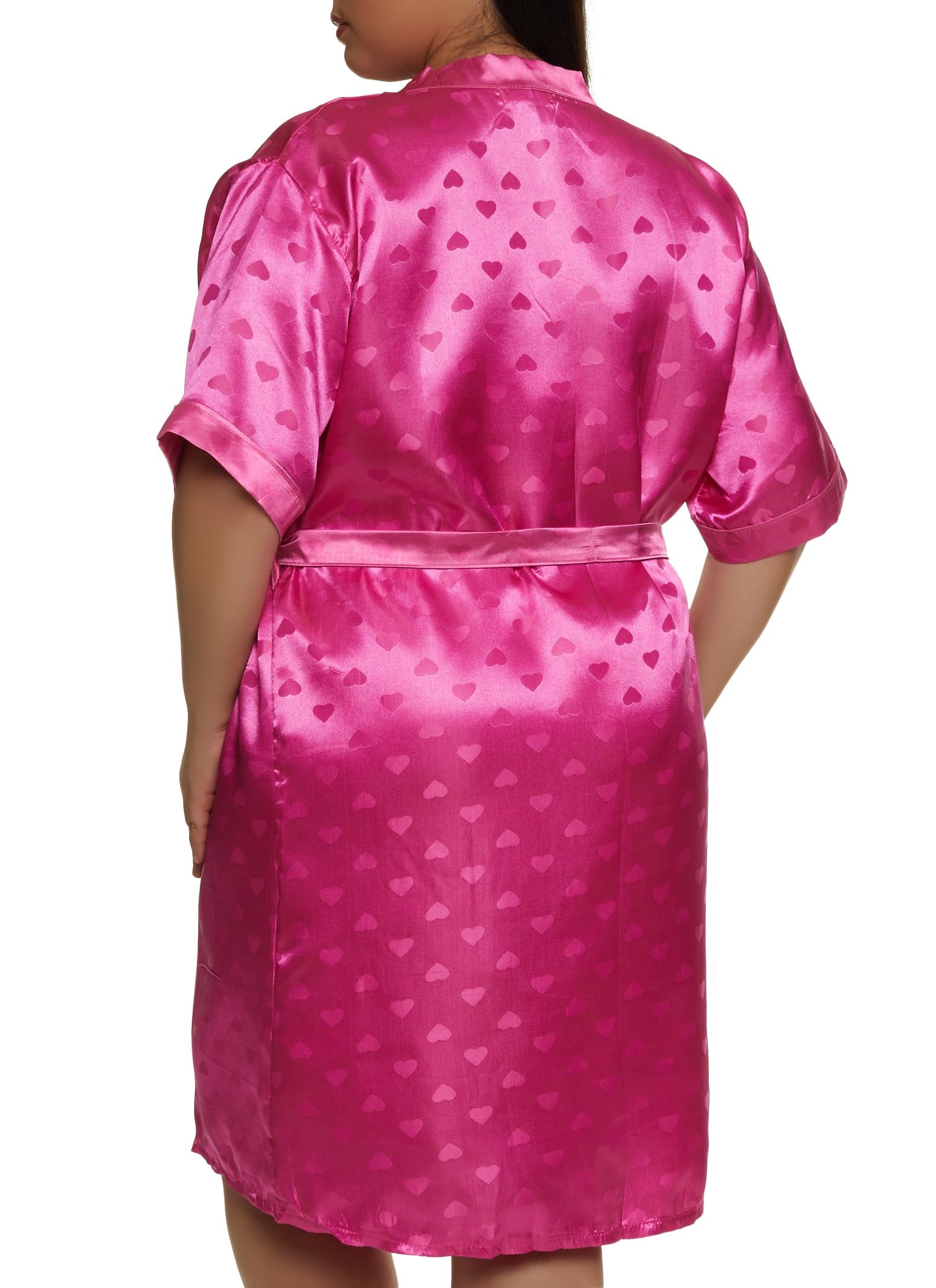 Plus Size Satin Heart Print Cami Nightgown and Robe sold by Rainbow product image thumbnail 2