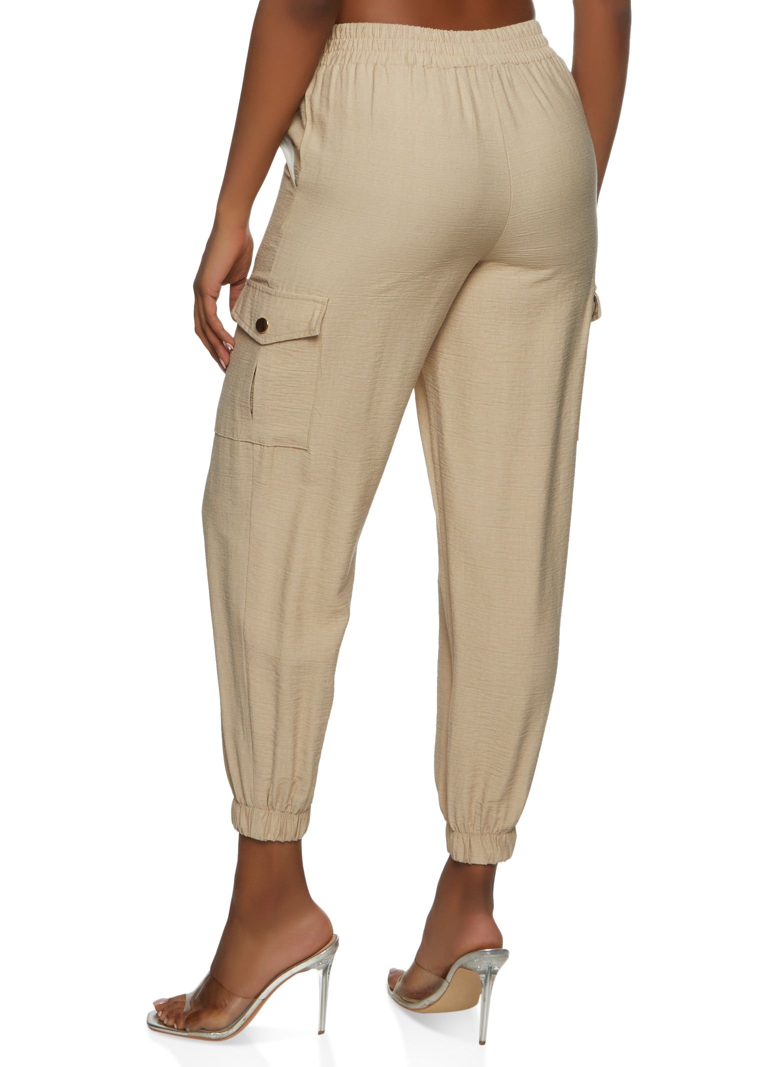 Linen Drawstring Cargo Joggers sold by Rainbow product image thumbnail 2