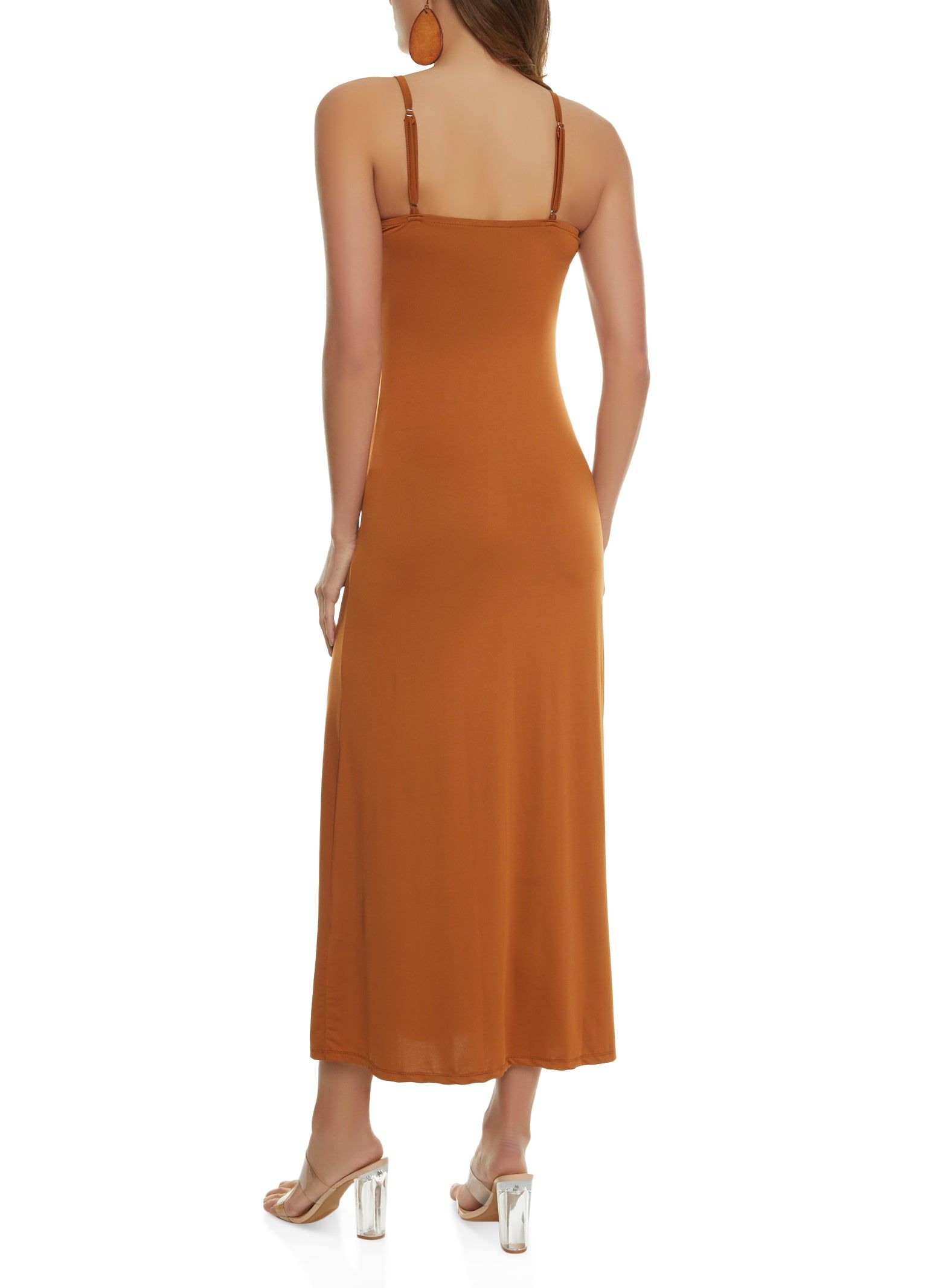 Solid V Neck Sleeveless Maxi Dress sold by Rainbow product image thumbnail 3