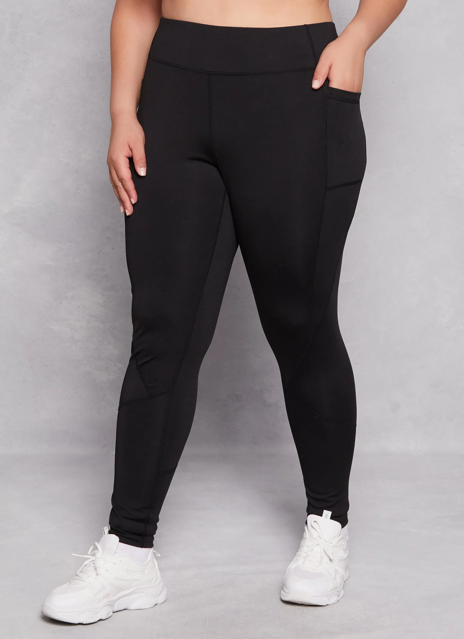 Plus Size Side Pocket High Waist Leggings sold by Rainbow product image thumbnail 2