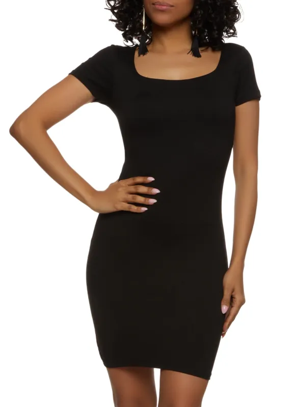 Square Neck T Shirt Mini Dress sold by Rainbow