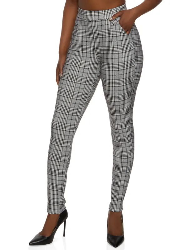 Plaid Skinny Dress Pants sold by Rainbow