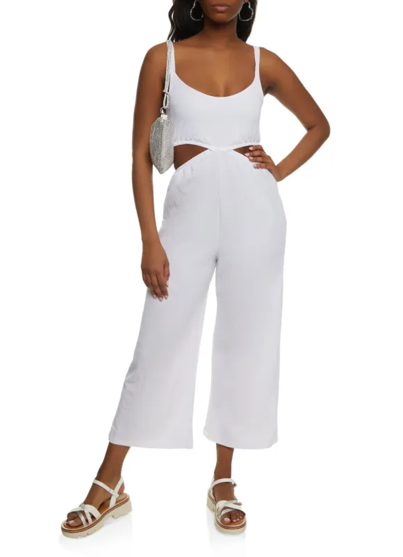 Side Cut Out Culotte Jumpsuit sold by Rainbow