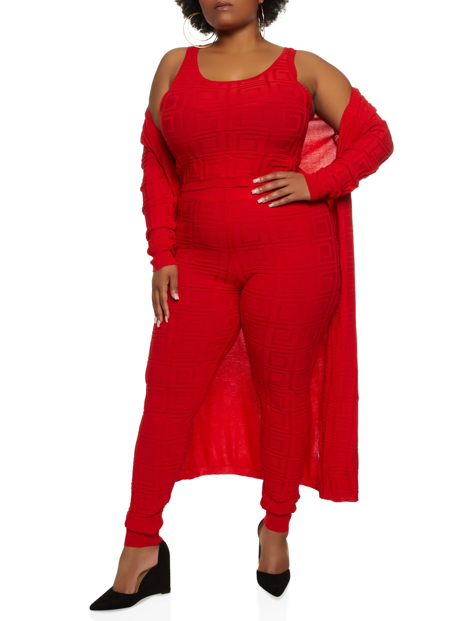 Plus Size Geo Knit Duster sold by Rainbow product image thumbnail 2