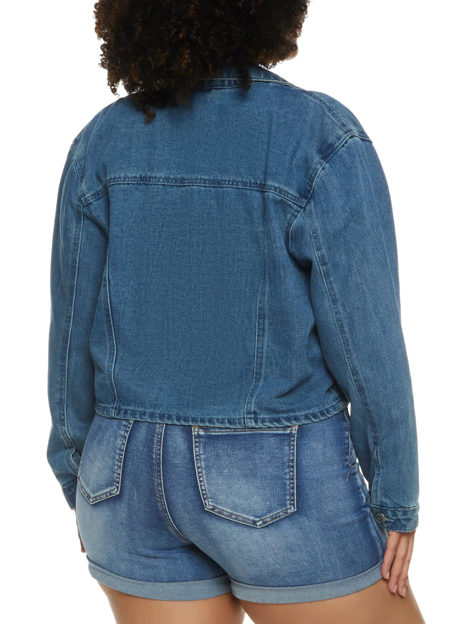 Plus Size Basic Denim Jacket sold by Rainbow product image thumbnail 2
