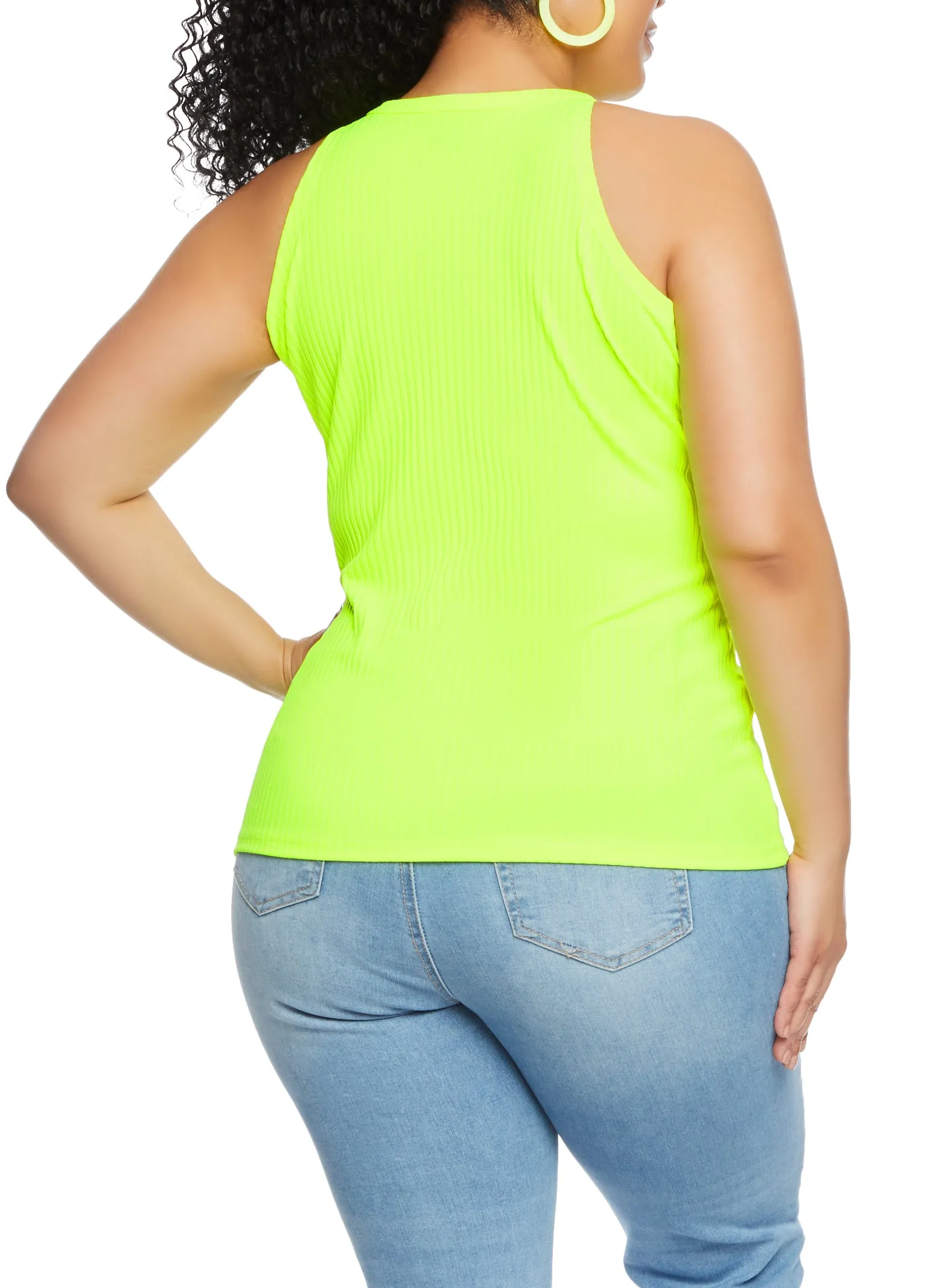 Plus Size Ribbed High Neck Tank Top sold by Rainbow product image thumbnail 3