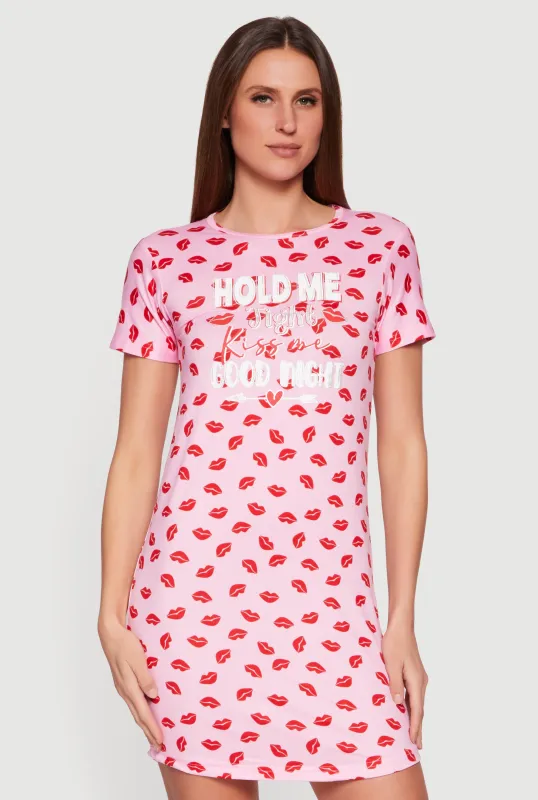 Hold Me Tight Kiss Me Good Night Sleepshirt sold by Rainbow