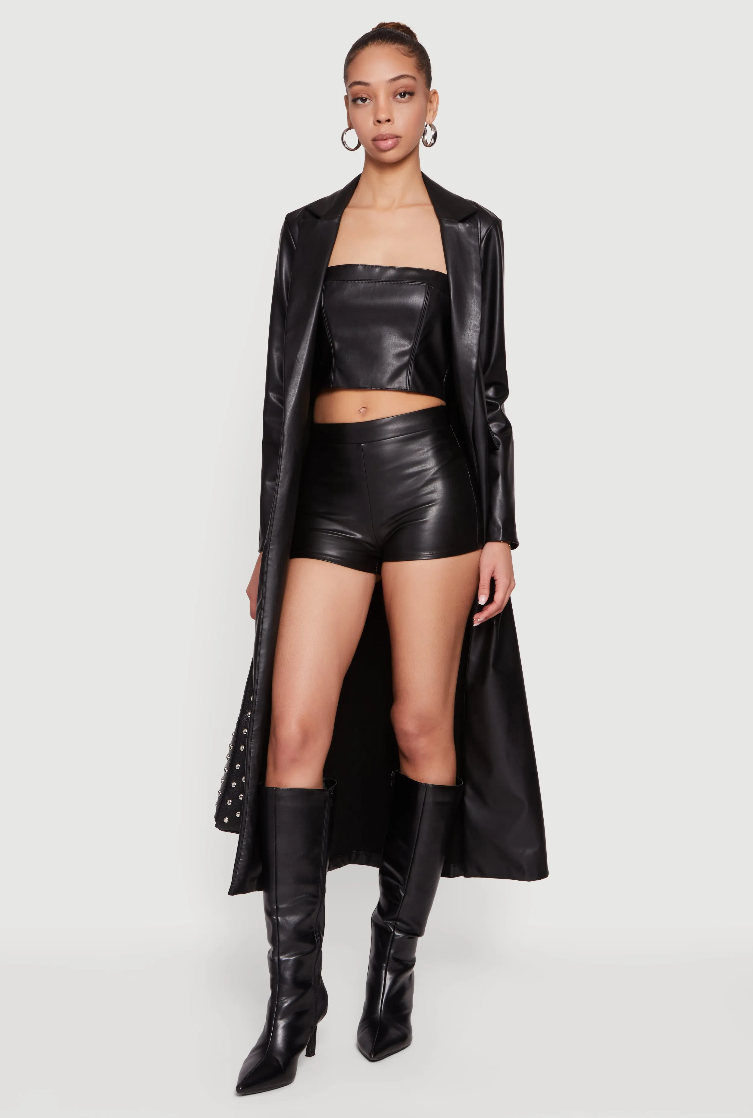 Faux Leather Mid Rise Micro Shorts sold by Rainbow product image thumbnail 2