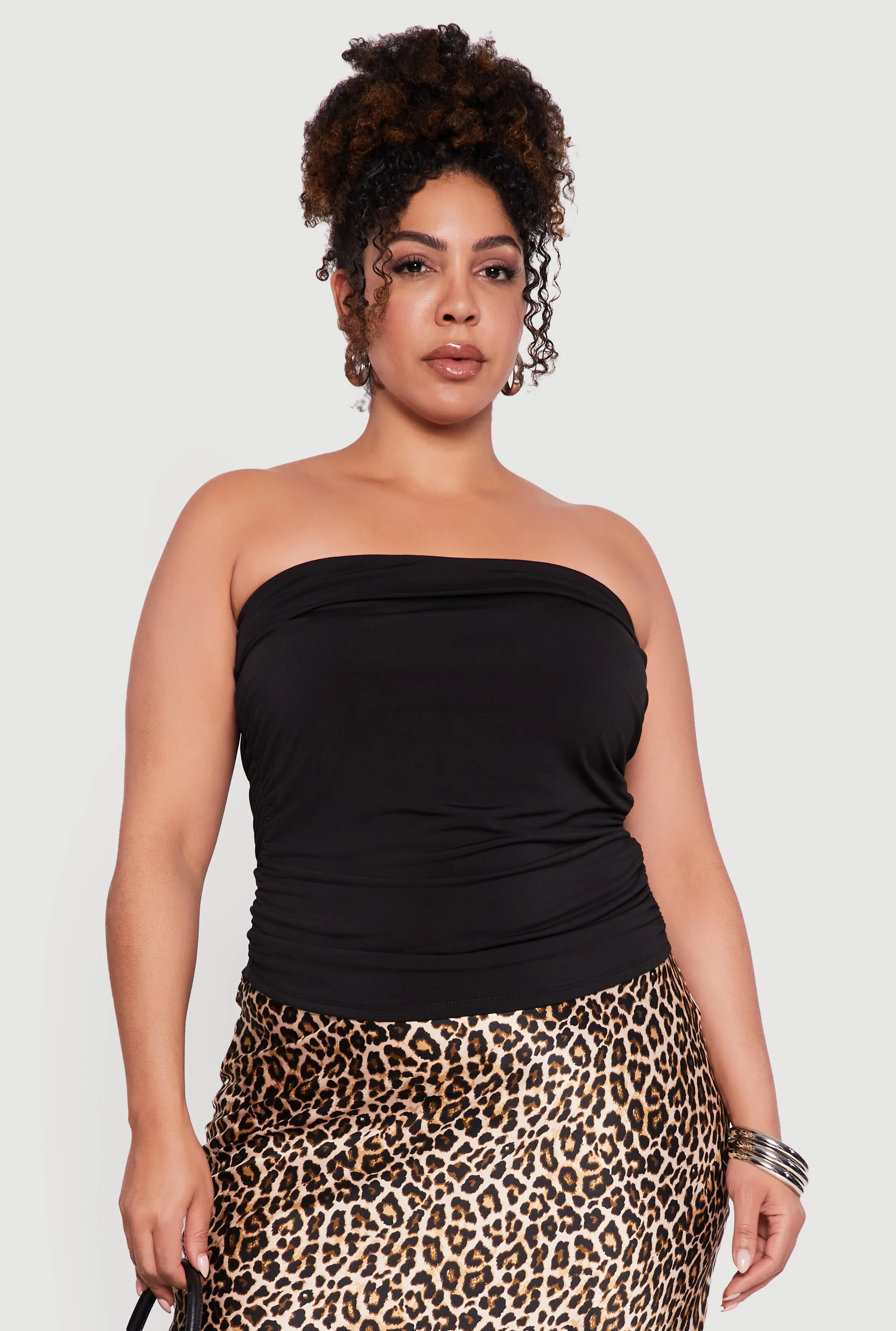 Plus Size Side Ruched Tube Top sold by Rainbow product image thumbnail 2