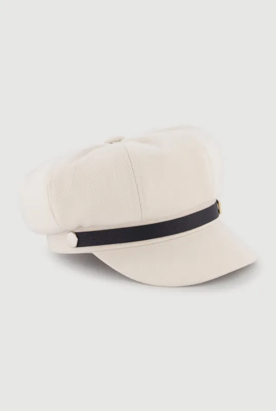 Rhinestone Pendant Faux Leather Trim Cabbie Hat sold by Rainbow