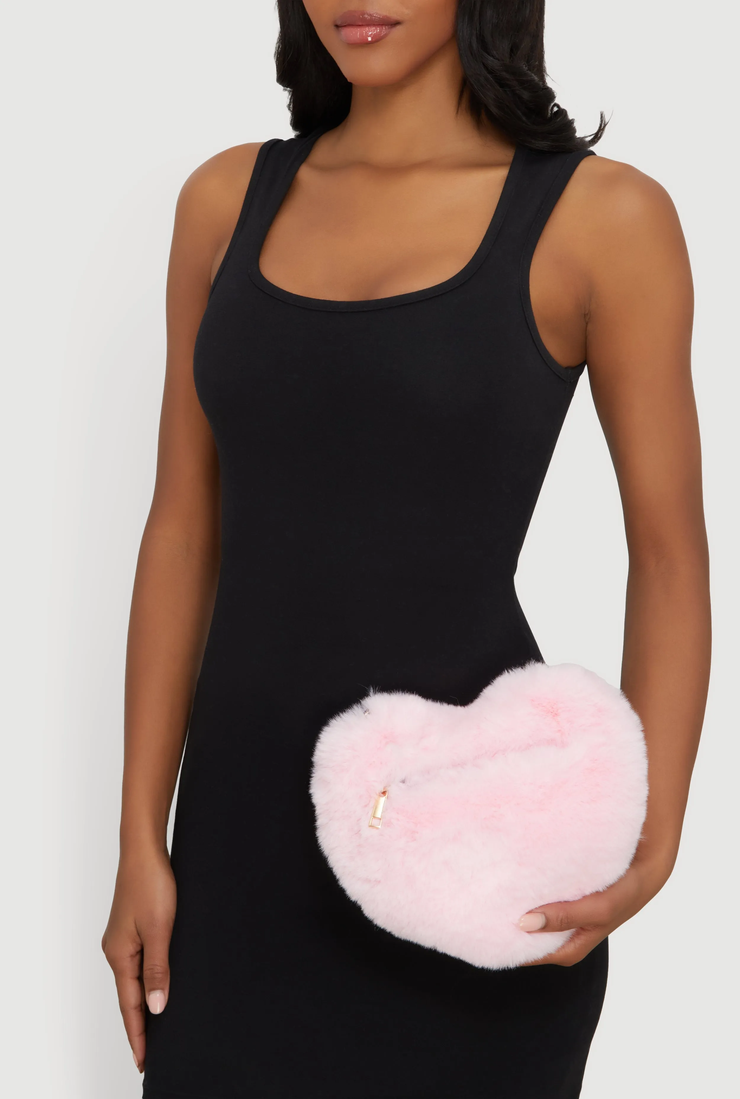 Faux Fur Heart Shaped Convertible Crossbody Bag sold by Rainbow product image thumbnail 2