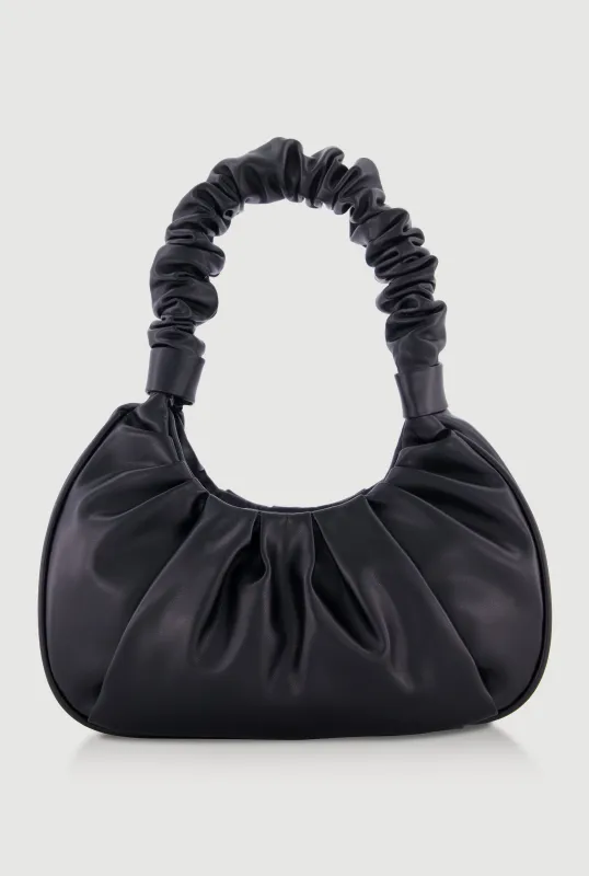 Faux Leather Pleated Hobo Bag sold by Rainbow