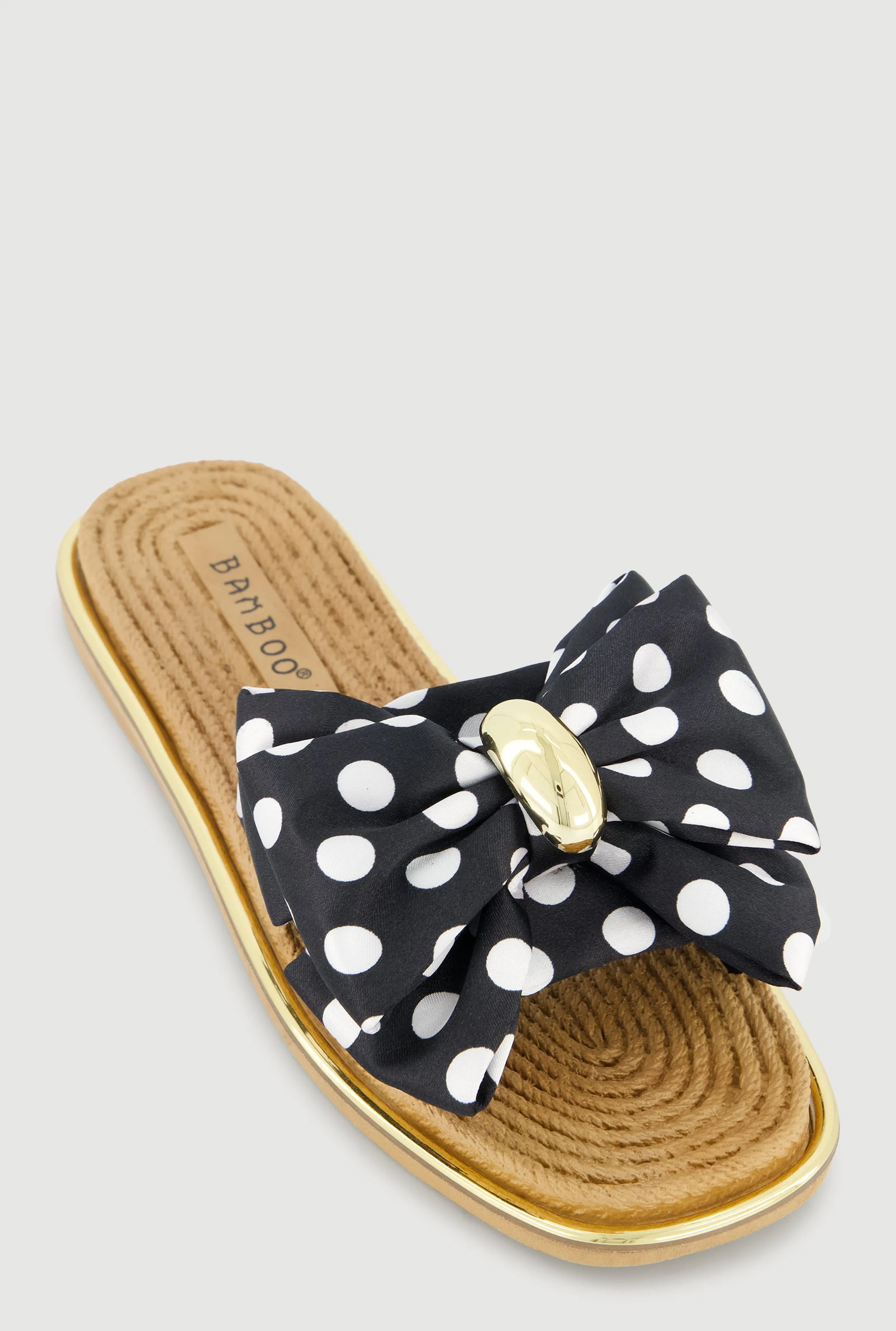 Metallic Trim Bow Detail Slide Sandals sold by Rainbow product image thumbnail 3
