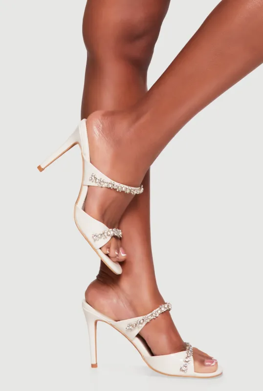 Cape Robbin Rhinestone Embellished Stiletto Sandals sold by Rainbow