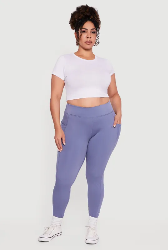 Plus Size Cell Phone Pocket High Waisted Leggings sold by Rainbow