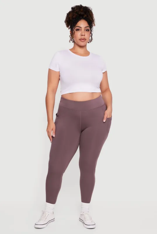 Plus Size Cell Phone Pocket High Waisted Leggings sold by Rainbow