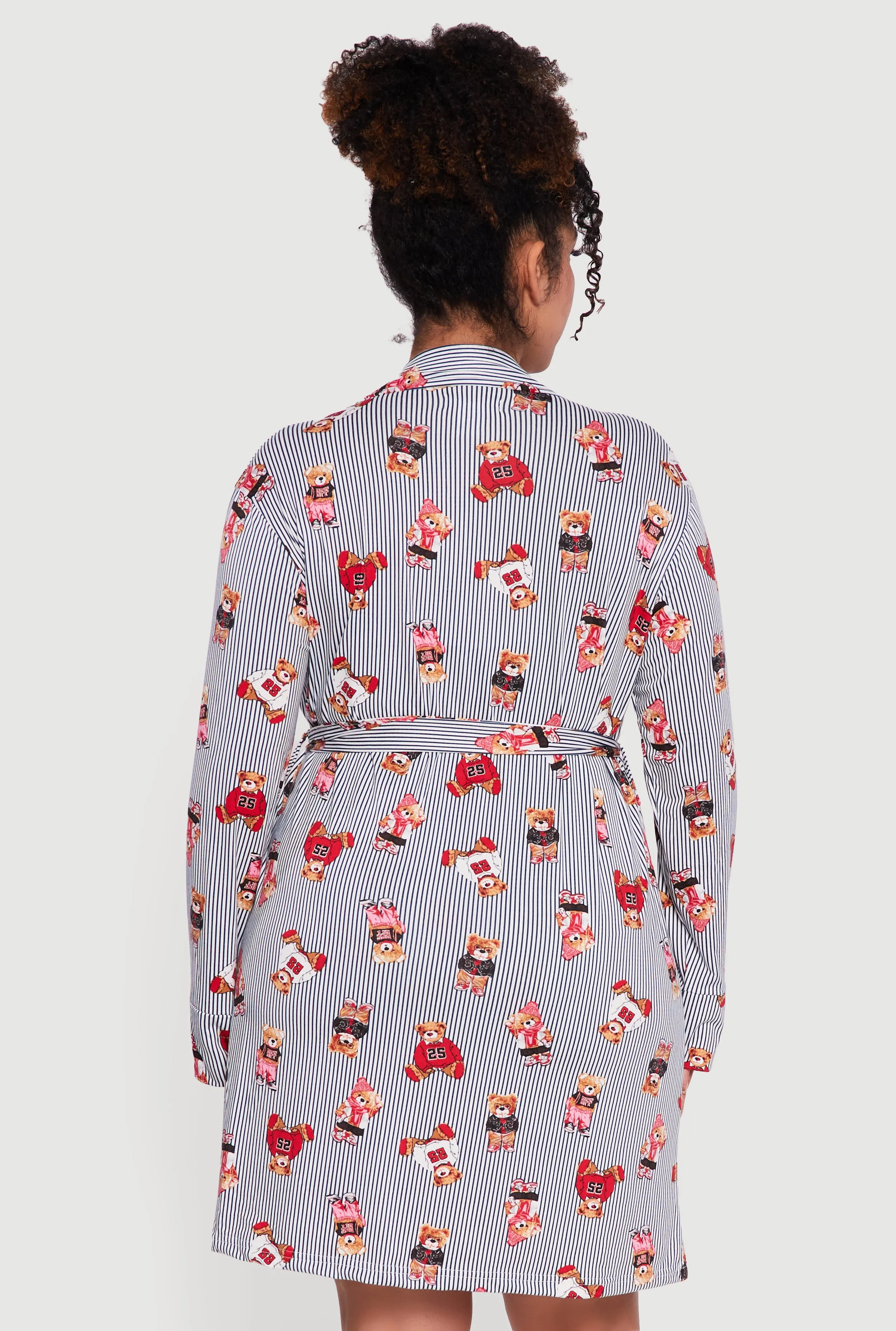 Plus Size Striped Bear Cami Nightgown with Robe sold by Rainbow product image thumbnail 3