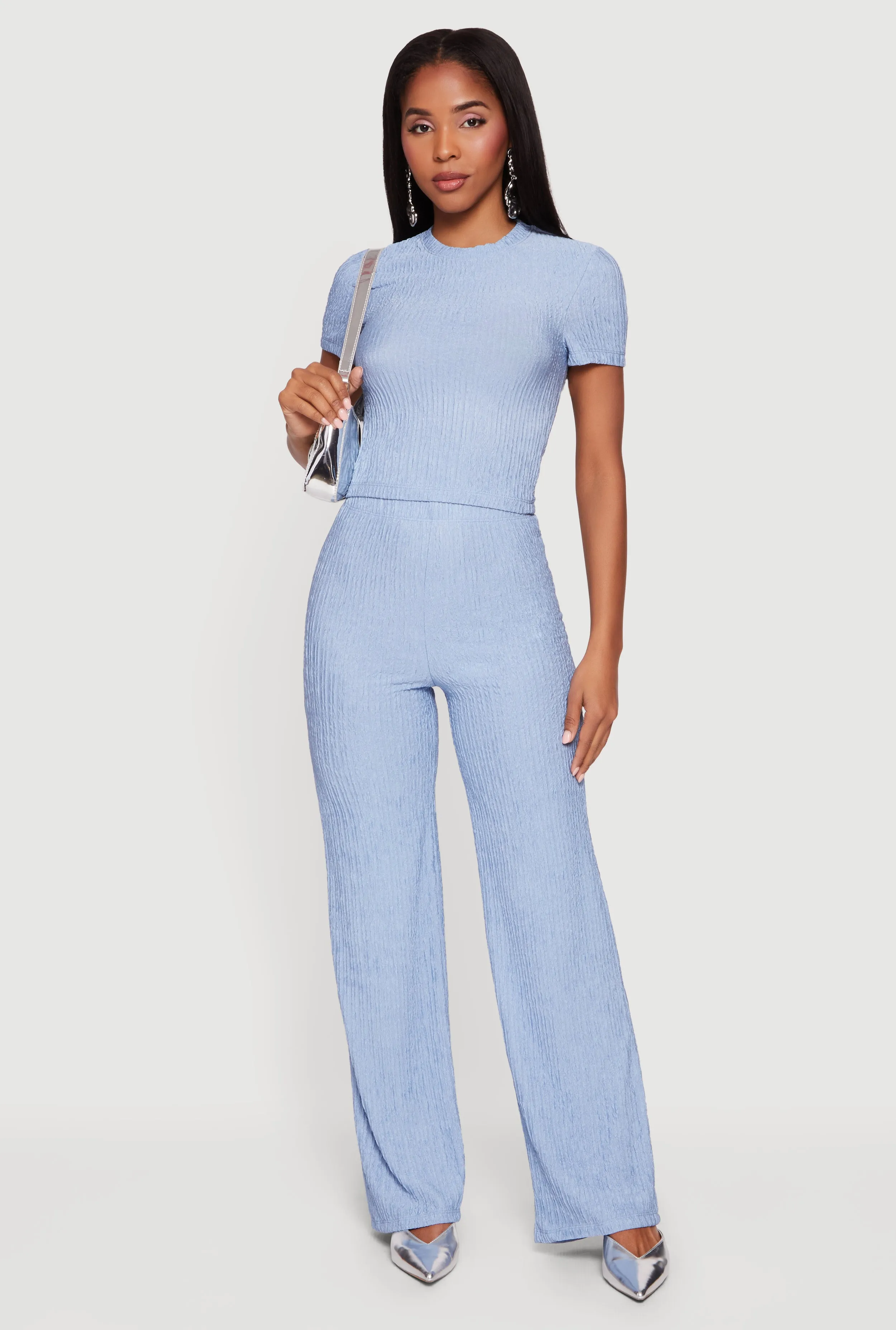 High Waisted Textured Knit Pull On Pants sold by Rainbow product image thumbnail 3