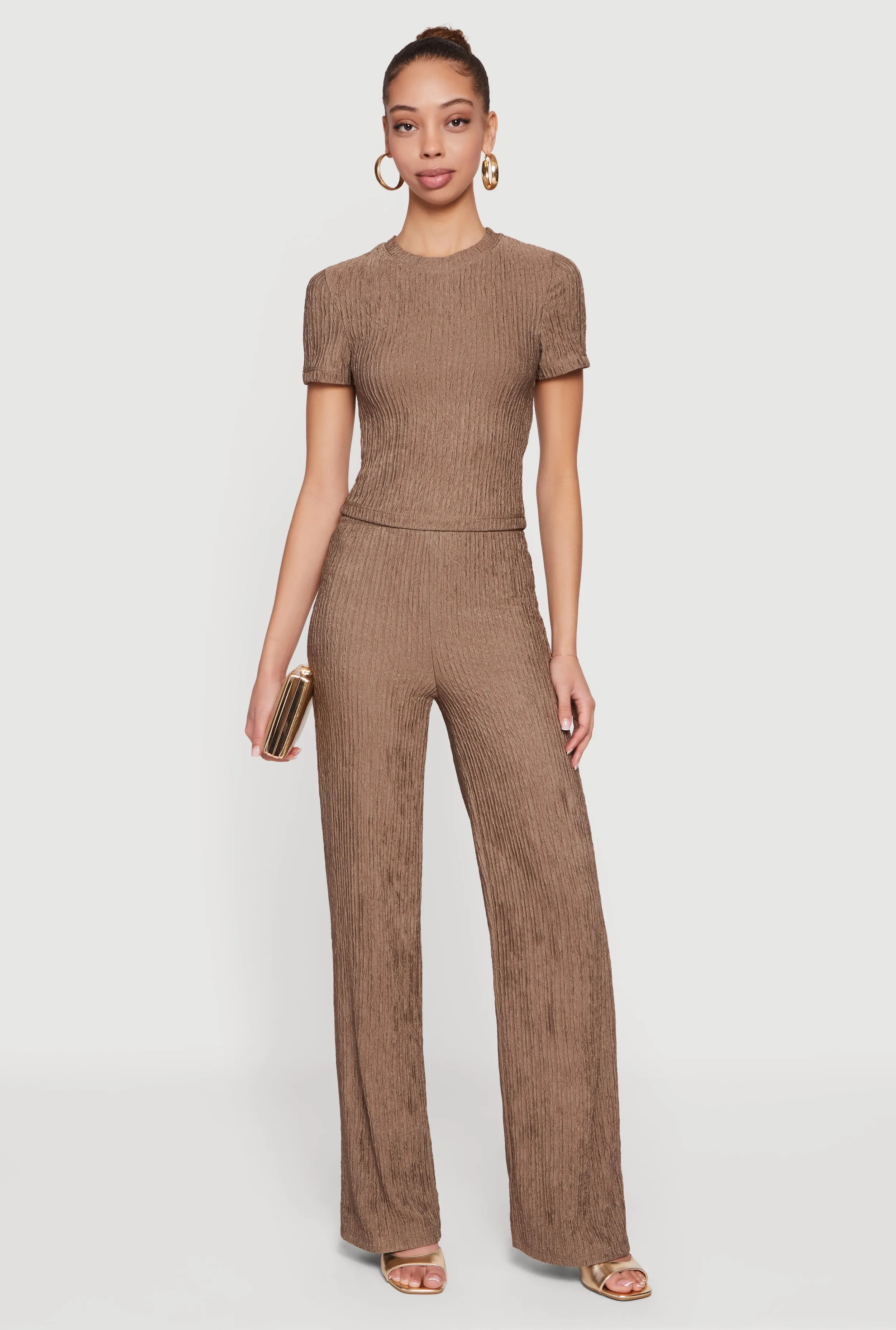 High Waisted Textured Knit Pull On Pants sold by Rainbow product image thumbnail 4