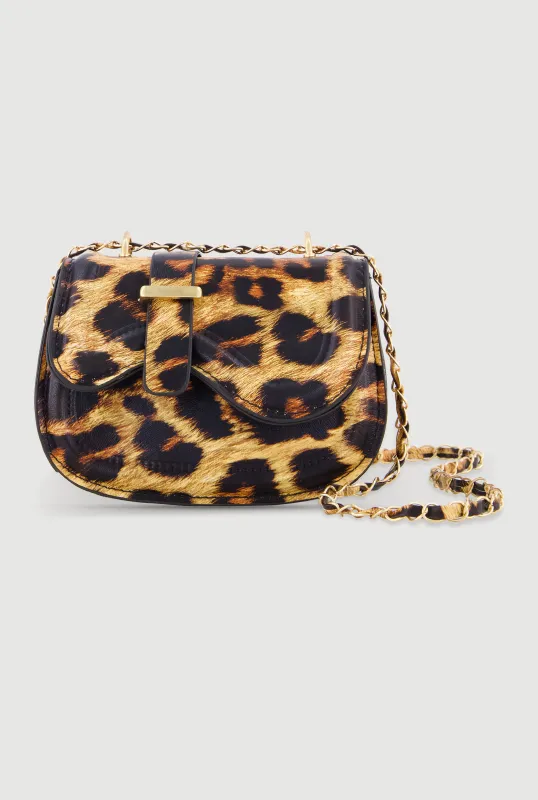 Leopard Print Clutch with Removable Chain Strap sold by Rainbow