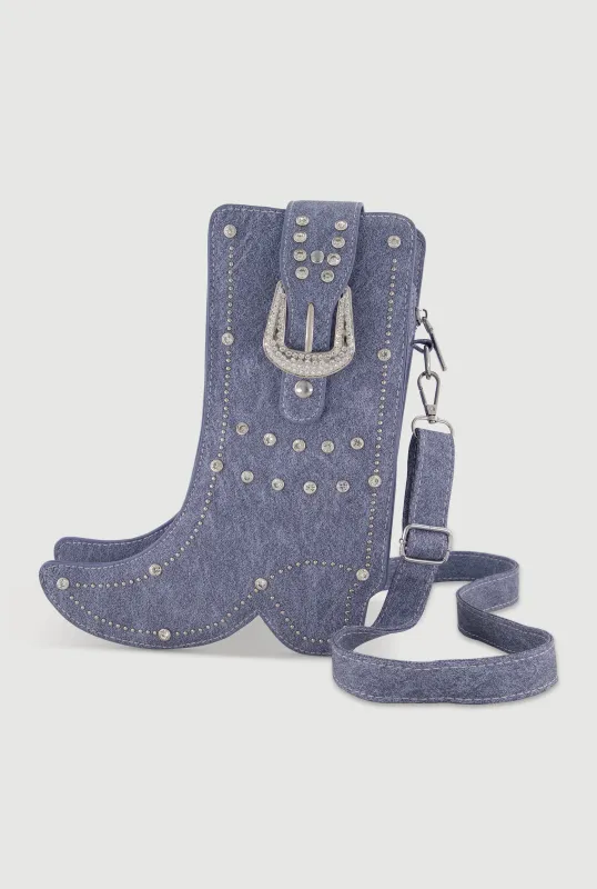 Studded Cowboy Boot Crossbody Bag made by Rainbow