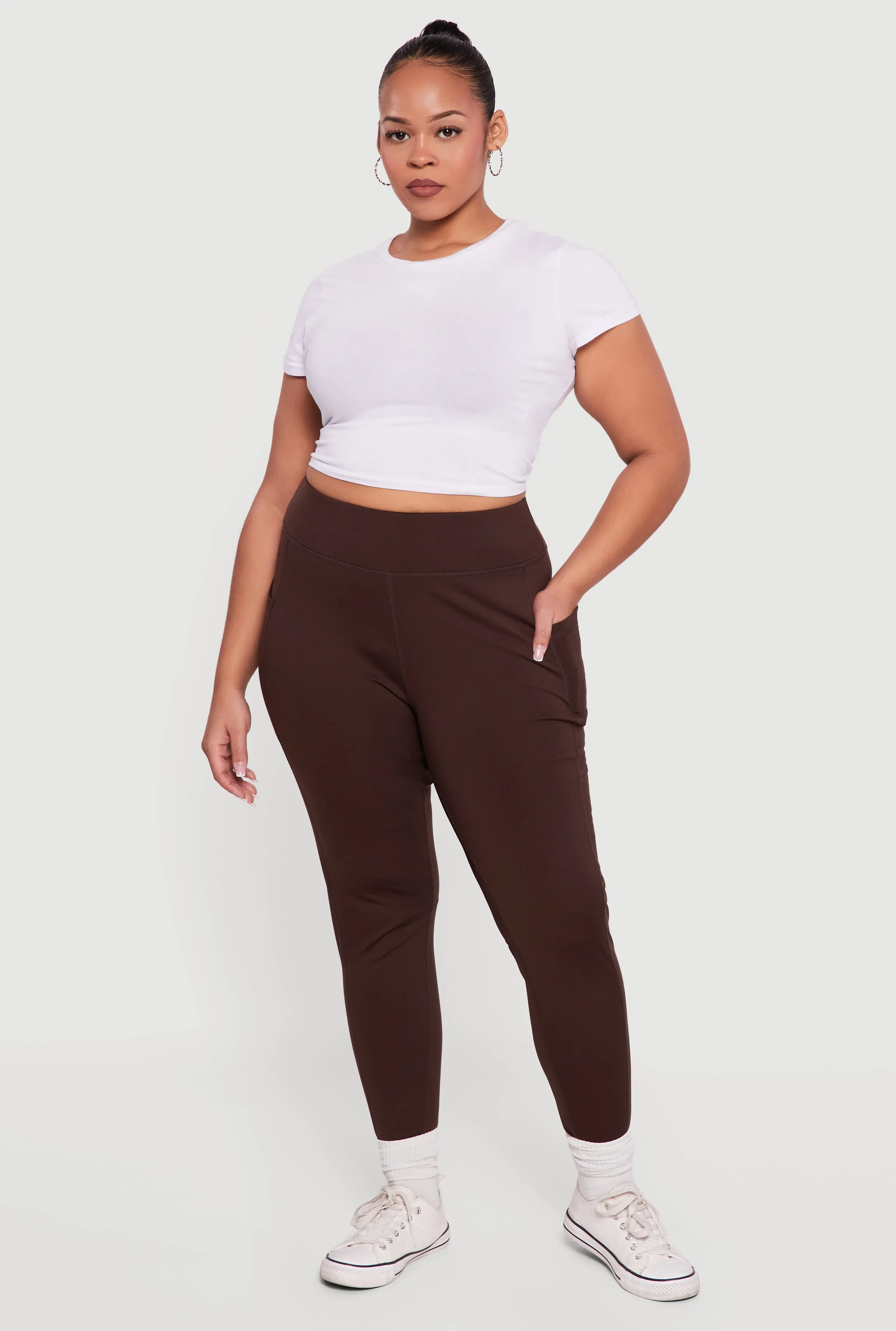 Plus Size Cell Phone Pocket High Waisted Leggings sold by Rainbow