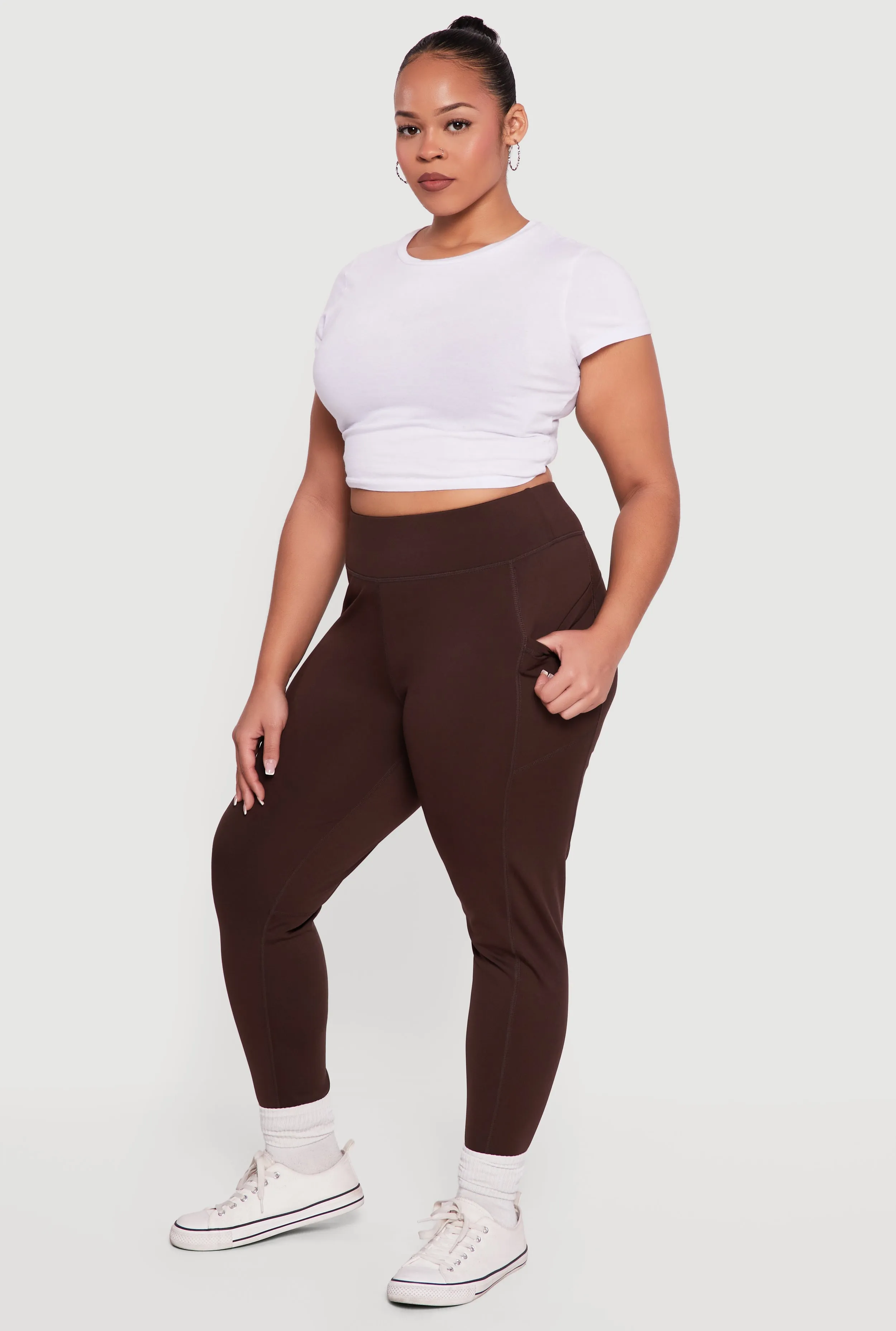 Plus Size Cell Phone Pocket High Waisted Leggings sold by Rainbow product image thumbnail 2