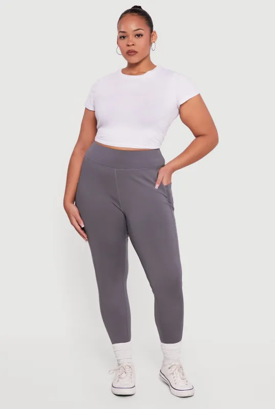 Plus Size Cell Phone Pocket High Waisted Leggings sold by Rainbow