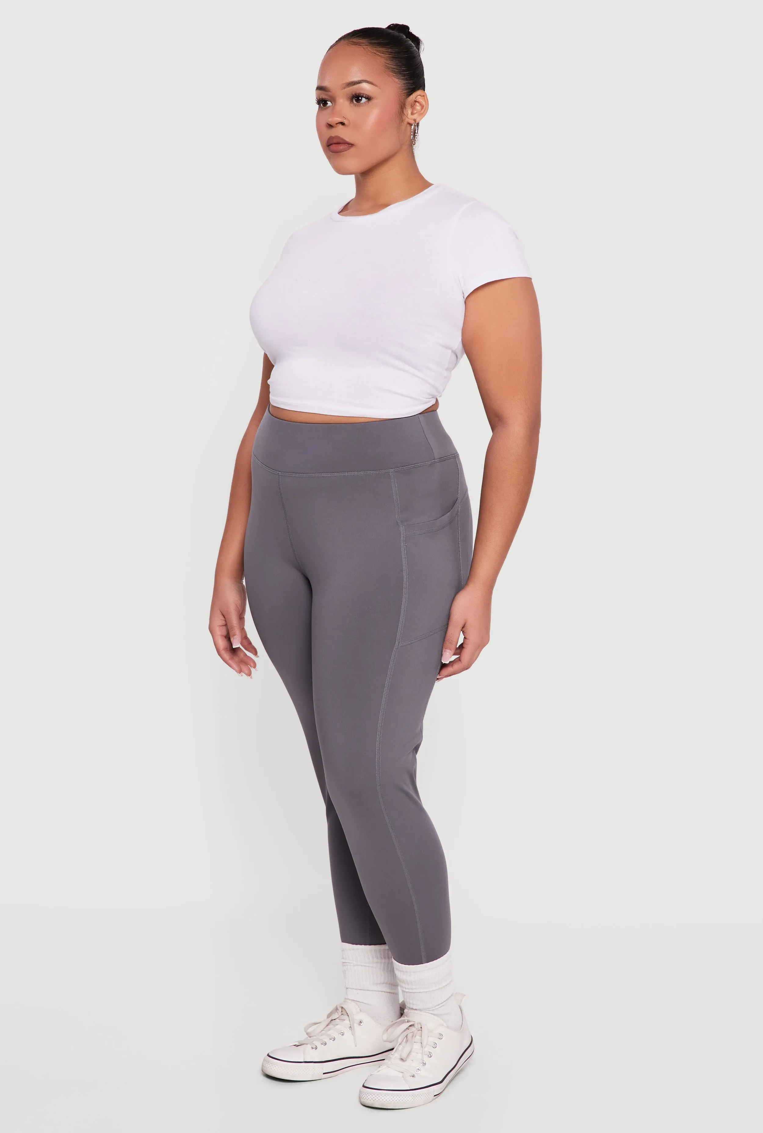 Plus Size Cell Phone Pocket High Waisted Leggings sold by Rainbow product image thumbnail 2