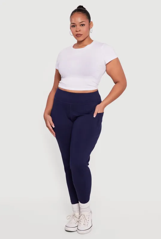 Plus Size Cell Phone Pocket High Waisted Leggings sold by Rainbow