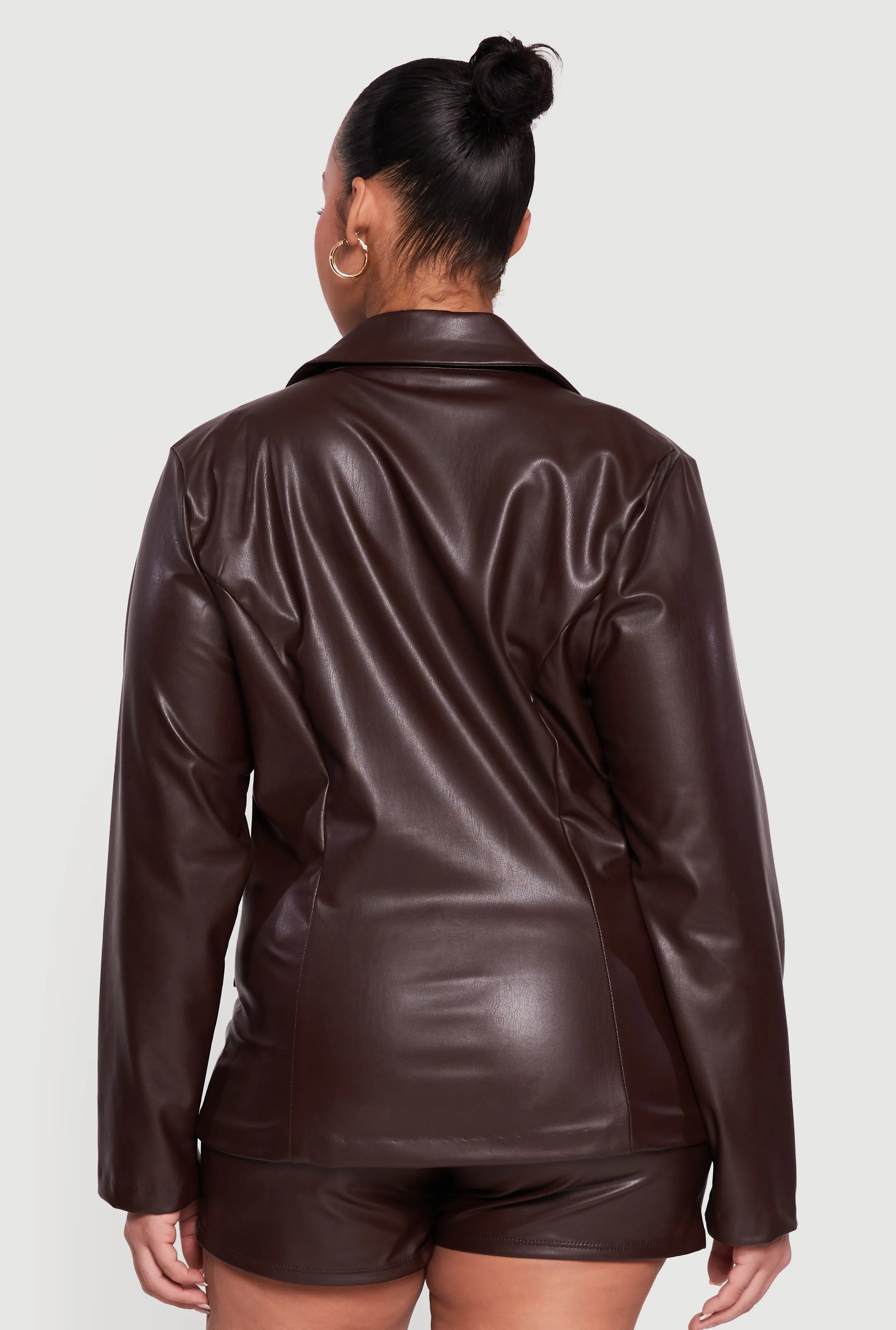 Plus Size Faux Leather Blazer sold by Rainbow product image thumbnail 5