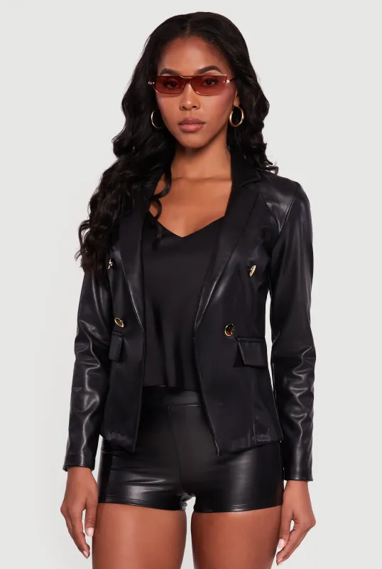 Faux Leather Fleece Lined Blazer sold by Rainbow
