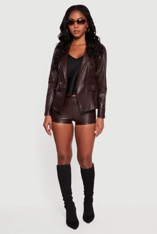 Faux Leather Micro Shorts sold by Rainbow