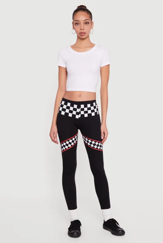 Checkered Print Leggings sold by Rainbow