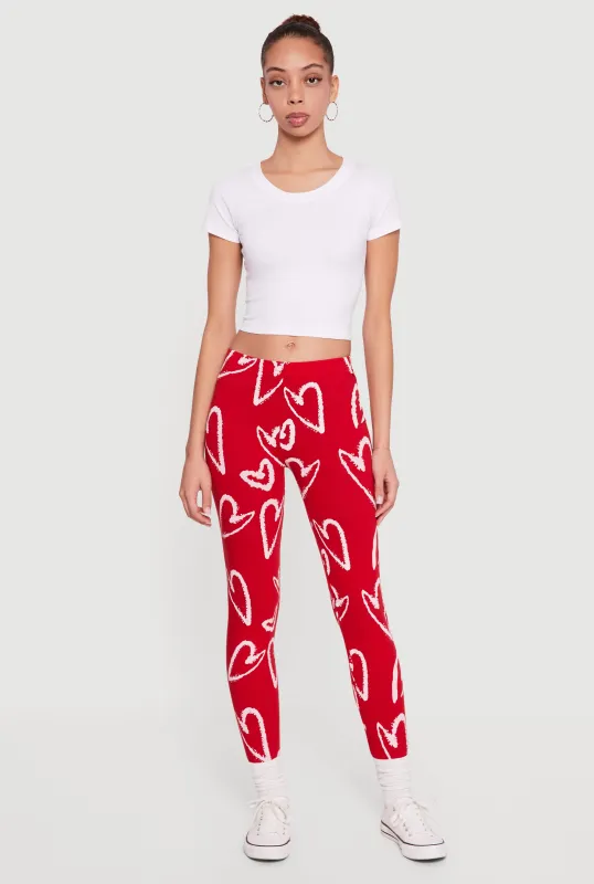 Heart Print Leggings sold by Rainbow