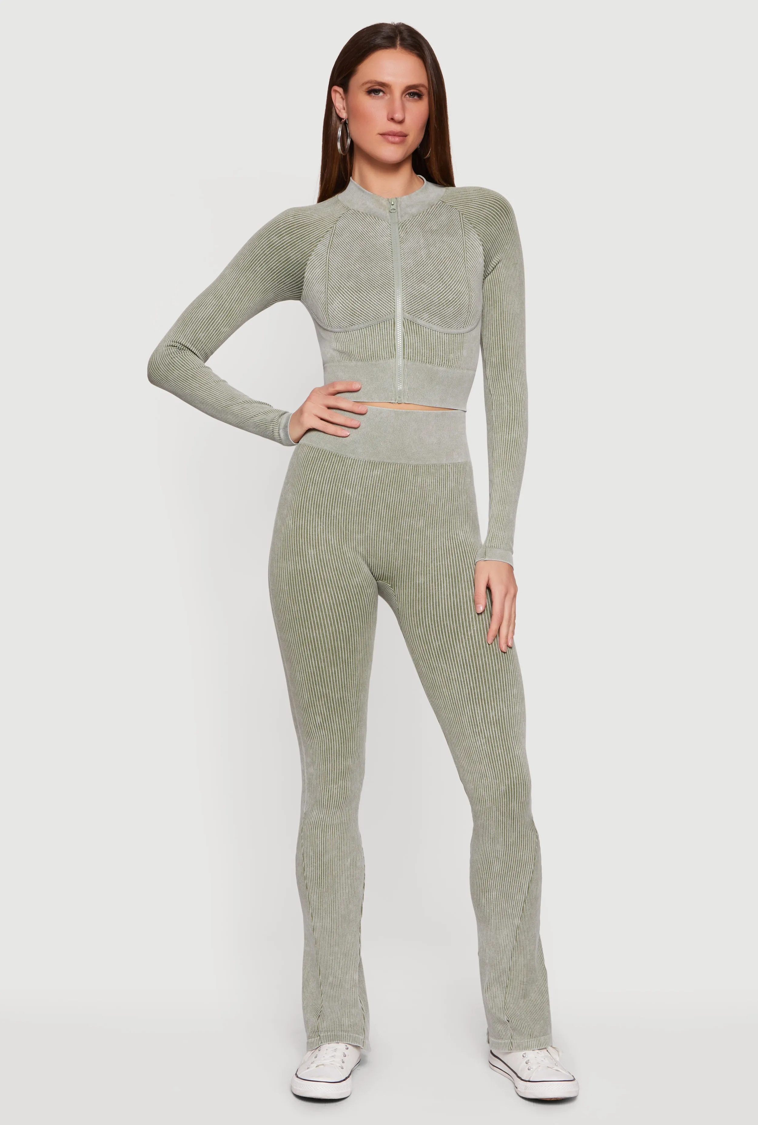 Acid Wash High Waisted Bootcut Active Pants sold by Rainbow