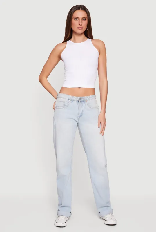 Ribbed Knit Seamless Cropped Tank Top sold by Rainbow