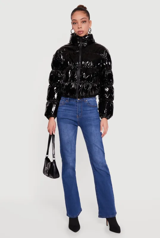 Shine Zip Front Puffer Jacket sold by Rainbow