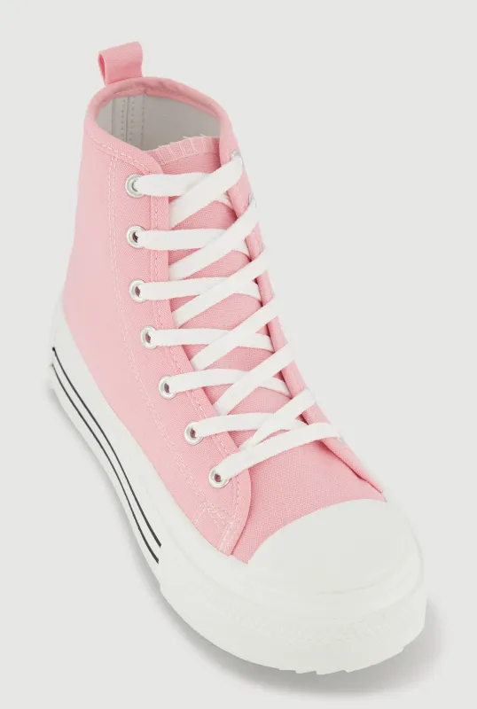 Lace Up High Top Platform Sneakers made by Rainbow
