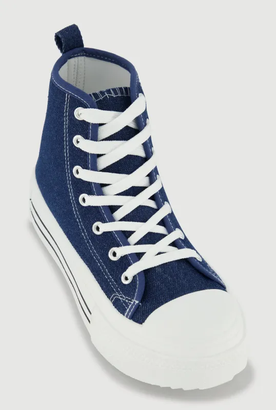 Lace Up High Top Platform Sneakers sold by Rainbow