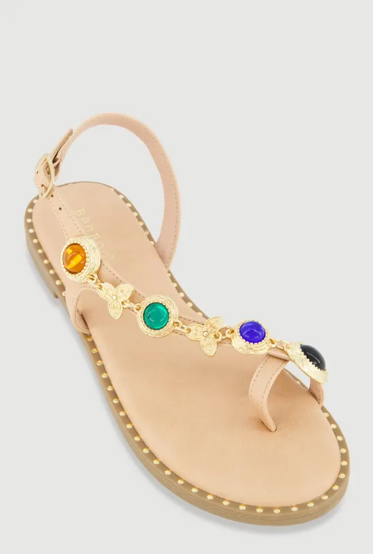 Charm Detail Toe Loop Sandals sold by Rainbow