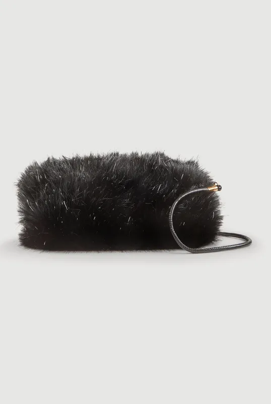 Lurex Faux Fur Convertible Muffler Clutch Bag sold by Rainbow