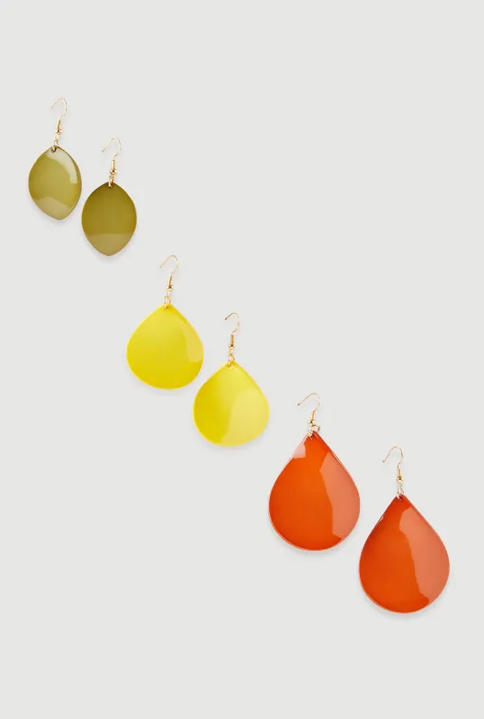 Assorted Teardrop Earrings Set of 3 sold by Rainbow