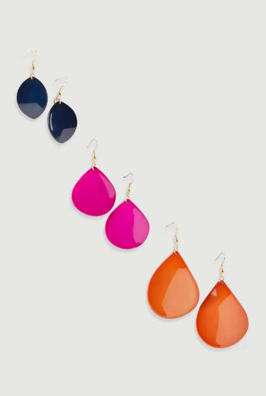 Assorted Teardrop Earrings Set of 3 made by Rainbow