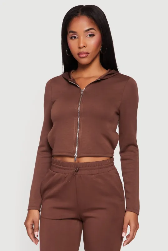 Scuba Zip Front Cropped Hoodie sold by Rainbow