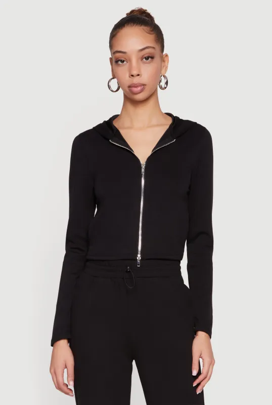 Scuba Zip Front Cropped Hoodie sold by Rainbow