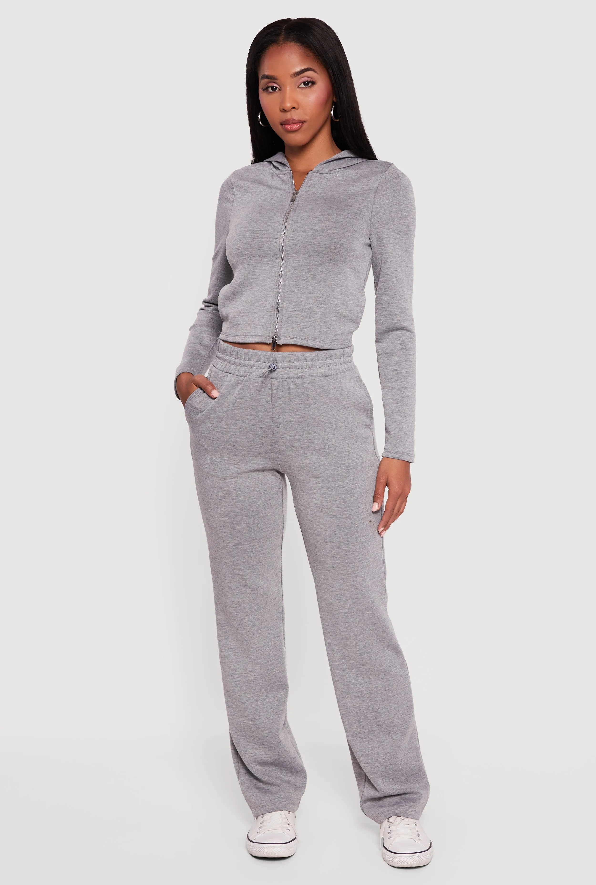 Scuba Zip Front Cropped Hoodie sold by Rainbow product image thumbnail 2