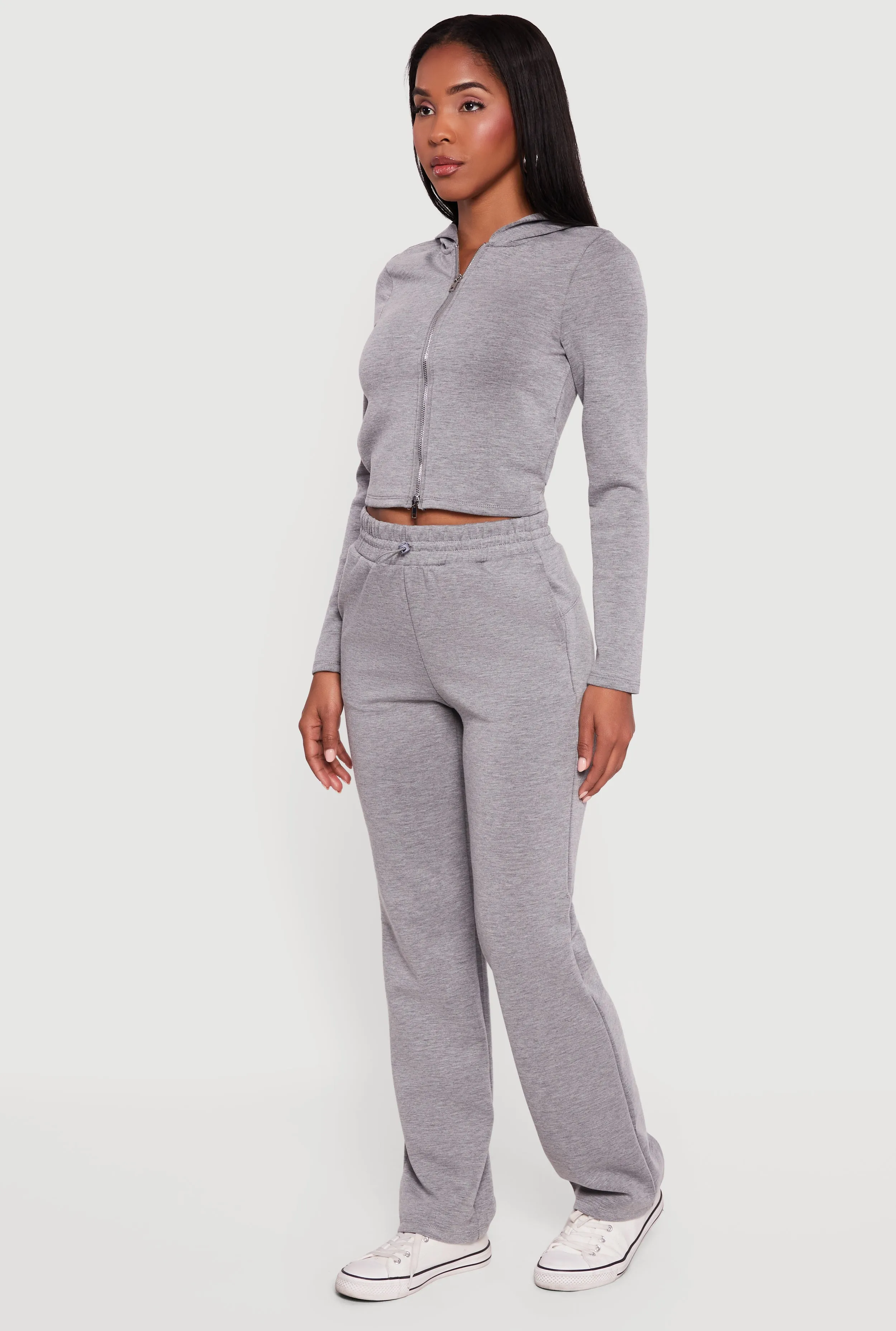 Scuba Zip Front Cropped Hoodie sold by Rainbow product image thumbnail 3