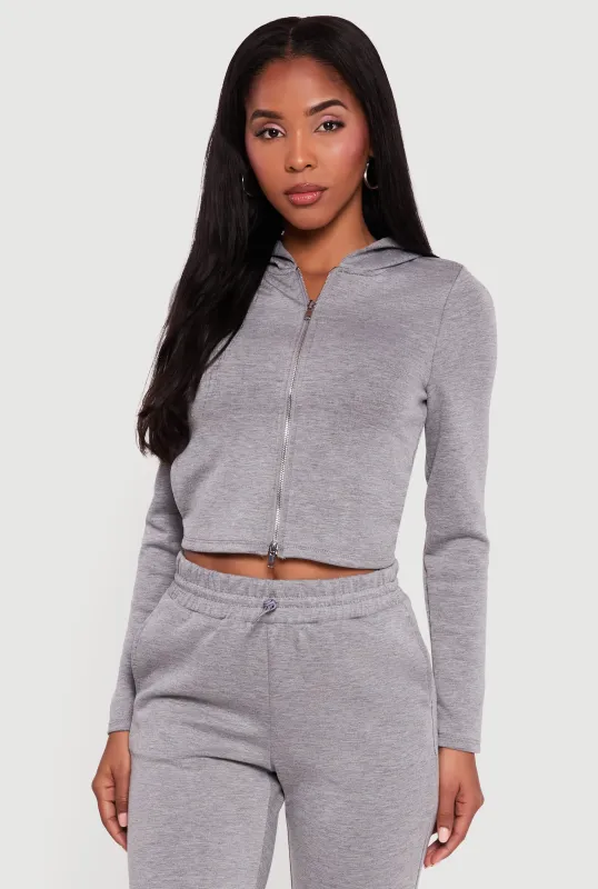 Scuba Zip Front Cropped Hoodie sold by Rainbow